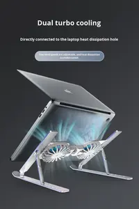 Support de <span class=keywords><strong>refroidissement</strong></span> pour ordinateur <span class=keywords><strong>portable</strong></span> en aluminium de <span class=keywords><strong>17</strong></span> <span class=keywords><strong>pouces</strong></span> avec double ventilateur réglable pour ordinateur <span class=keywords><strong>portable</strong></span> et <span class=keywords><strong>tablette</strong></span>, compatible OEM en stock - Product Image 4