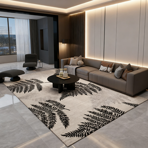 Alfombra de Lujo Moderna Hecha a Máquina, de Terciopelo de Cristal y Poliéster, para Sala de Estar, Lavable y Antideslizante - Product Image 1