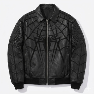 Chaqueta de Cuero Personalizada OEM de Alta Calidad, Estilo Hip Hop, Urbana, Bordada, Acolchada, Estilo Biker Y2K, para Hombre - Product Image 1
