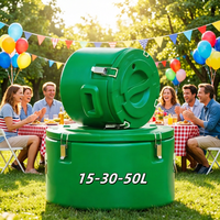 Ensemble de 3 chauffe-plats isothermes OEM en acier inoxydable (15L, 30L, 50L) pour usage commercial, chaud et froid, idéal pour les fêtes et les cantines