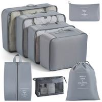 Ensemble de 8 cubes de voyage de maquillage classiques et légers organisateur de valise Oxford pliable 11 pièces sacs de rangement de bagages personnalisables