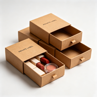 Boîtes à cosmétiques personnalisées en gros, boîtes à roulettes en kraft pour rouge à lèvres, emballage de marque privée, boîte cadeau coulissante pour maquillage
