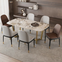 Chaises de salle à manger à cadre sculpté, avec pieds recouverts de laiton et tissu effet brume, pour restaurant, table familiale, café et table de fenêtre