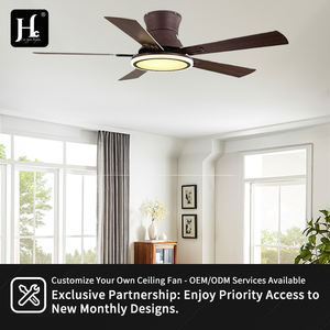 Ventilador de techo LED decorativo moderno de 48 pulgadas con aspas de madera contrachapada, montado en la pared, con control remoto, de fábrica OEM. - Product Image 5