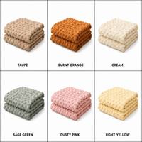 Plaids fins quatre saisons, doux, chauds et confortables, en tricot gaufré uni, en laine