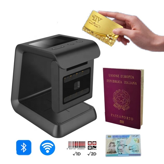 Data Visible  NFC Bank MRZ ID Card Reader Wireless Portable OCR Passport PDF417 Driver License 2D QR Bar Code Scanner