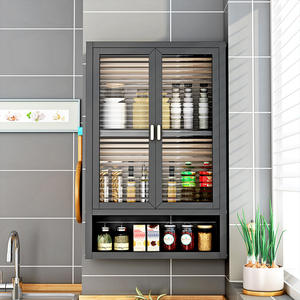 Gran oferta, estante de baño a prueba de polvo para montaje en pared, estante de condimentos colgante ajustable, armario de despensa de cocina de gran capacidad - Product Image 2