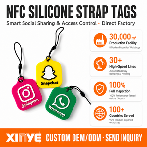 แท็ก RFID ซิลิโคน NFC สำหรับโซเชียลมีเดีย Ntag213  แท็ก RFID สำหรับเขียน <span class=keywords><strong>URL</strong></span> เพื่อรีวิว Instagram <span class=keywords><strong>Facebook</strong></span> - Product Image 1