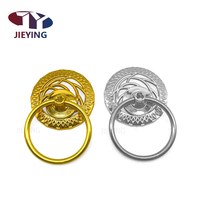 Poignée de porte de placard à chaussures Jieying, anneau de tirage pour meubles, style chinois simple, base en plastique + anneau en métal, quincaillerie, poignée de porte de placard