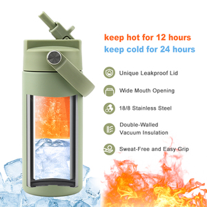 Custom Leak-Proof cup children 14oz BPA Free Eco-Friendly Vacuum Insulated <b>Flask</b> sports Stainless Steel Water Bottle for Kids - Product Image 5