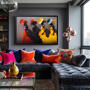 لوحة زيتية تجريدية حديثة ملونة مرسومة يدويًا 100% على قماش للديكور - Product Image 4