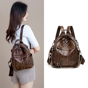 Vintage Lady <strong>Backpack</strong> Anti <strong>Theft</strong> Bag Soft PU Water <strong>Proof</strong> Travel Bag - Product Image 6