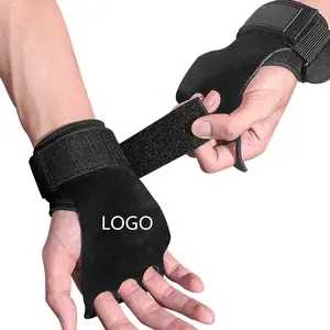 Customized Cowhide Gymnastics Grips Weight Lifting Gloves For Pull Up Fitness Workout Gym Hand Grips Men Women