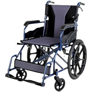 Xuanrui Manual Wheelchair 20 Inch <b>Small</b> <b>Wheels</b> Foldable Portable Travel Use 130kg Capacity Steel Frame - Product Image 2