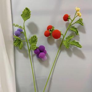 Bouquet di filato creativo all'uncinetto fatto a mano di frutta <span class=keywords><strong>e</strong></span> verdura, Durian, uva, Loquat, Yangtao, cachi, Mango, pesca, zucca - Product Image 3