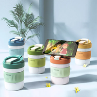 Nouvelle conception 2026 – Tasse à lait en verre double paroi, Mug à café créatif de haute qualité, Gobelet en verre anti-fuite avec couvercle et paille