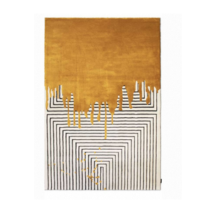 Tapis d'intérieur en laine tufté à la main au design classique et élégant, moquette douce et moelleuse, idéal pour salon, chambre, bureau, hôtel, salle de séjour - Product Image 3