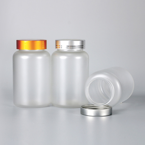 Frosted Transparent Customized Capsule Bottle Pharmaceutical Packaging PET <b>Plastic</b> For Health Products With Metal Screw <b>Cap</b> - Product Image 1