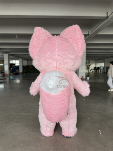 Costume gonfiabile su misura rosa cartone animato volpe mascotte personaggio di carnevale per adulti festa Cosplay peluche vendita vestito personaggio - Product Image 3
