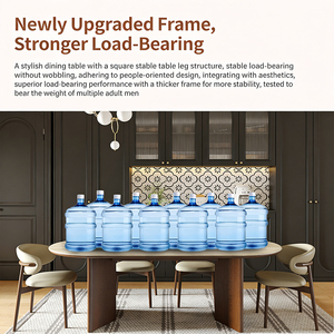Ensemble de <span class=keywords><strong>table</strong></span> à manger ovale moderne minimaliste en bois massif et pierre frittée avec chaises pour la maison, salon, style moderne du milieu du siècle - Product Image 3