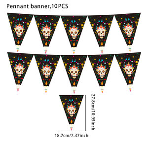 Drapeau triangulaire mort joyeux anniversaire fête bannière décorative noël Halloween atmosphère fanion bannière fête décoration - Product Image 3