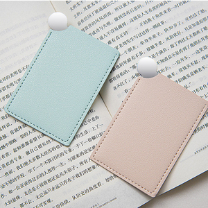 Personalized Red Pu Leather Pocket <b>Mirror</b> With Custom Logo Single Side Stainless Steel Handheld Makeup <b>Mirror</b> - Product Image 6