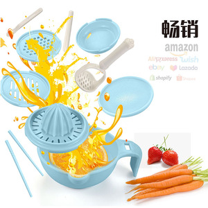 Set manual de molinillo y exprimidor de alimentos para bebés Friends con funciones de molienda, filtrado y servir - Product Image 1