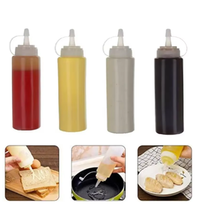 Juego de 4 Botellas de Plástico para Condimentos de 8/12/16/24 oz con Tapas para Salsas, Ketchup, BBQ, Pintura, Aceite de Oliva - Product Image 2