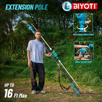 Ensemble combiné de scie à chaîne sans fil et de sécateur électrique BIYOTI BYT-X32 & BYT-106 2,2 m, kit d'outils de jardin 2 en 1 avec tige d'extension