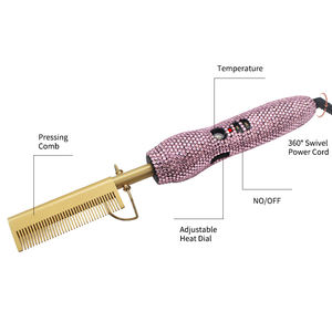 Offre Spéciale Peigne Chauffant Professionnel à Haute Température, Lisseur Portable <span class=keywords><strong>pour</strong></span> <span class=keywords><strong>Cheveux</strong></span> Frisés et Crépus <span class=keywords><strong>pour</strong></span> Femmes <span class=keywords><strong>Afro</strong></span> - Product Image 3