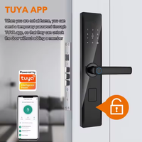 Serrure de porte numérique intelligente WiFi Tuya, code RFID, carte IC, application de smartphone, déverrouillage biométrique par empreinte digitale, serrure intelligente