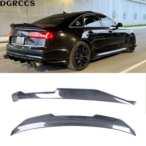 DGRCCS for A6 C7 Sedan PSM Style Carbon Fiber Rear Spoiler Trunk Wing 2012-2015 Polished Tape Installation - Product Image 1