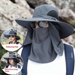 Sombrero <span class=keywords><strong>de</strong></span> Pescador <span class=keywords><strong>para</strong></span> <span class=keywords><strong>Hombre</strong></span>, Protección Solar, Transpirable, Resistente al Viento, Ala Ancha, Protección <span class=keywords><strong>para</strong></span> el Cuello, Protección UV, Color Sólido, <span class=keywords><strong>para</strong></span> Pesca <span class=keywords><strong>de</strong></span> <span class=keywords><strong>Verano</strong></span> - Product Image 3