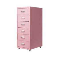 Petit meuble de rangement d'angle en acier coloré pour bureau à domicile, avec plusieurs tiroirs, organiseur de dossiers en métal, armoire à 5/6/8 tiroirs avec roulettes