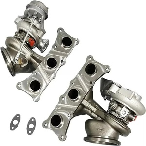 Nouveau turbocompresseur à double turbine en aluminium usiné amélioré 19T TD04 à entraînement droit pour <span class=keywords><strong>135i</strong></span> 335i 535i Z4 <span class=keywords><strong>N54</strong></span> 3.0L OE - Product Image 1