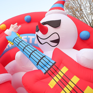 Escenario Inflable con un Genial Papá Noel Tocando la <span class=keywords><strong>Guitarra</strong></span>, Muñeco de Nieve y Reno Musical, Espectáculo Navideño - Product Image 4