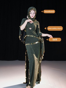 Abito per Danza del Ventre Nuova Collezione Set Stile Folk per Gruppo di Danza Orientale Costume per Danza del Ventre - Product Image 3