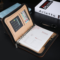 Carpeta de Piel Sintética para Oficina, Multifuncional, A6/A5/B5, con Clip, Cierre de Cremallera, para Cuaderno de Hojas Sueltas, Regalo para Gerentes