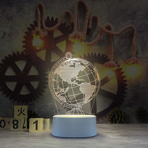 3D Trái Đất dẫn ánh sáng ban đêm Đèn bàn tùy chỉnh Trái Đất vui Acrylic đèn được thiết kế USB plug-in phòng ngủ ấm áp ánh sáng ban đêm trang trí nội thất - Product Image 2