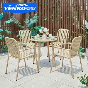 Table et chaise <span class=keywords><strong>de</strong></span> restaurant en aluminium pour café Ensemble <span class=keywords><strong>de</strong></span> salle à manger Mobilier <span class=keywords><strong>de</strong></span> patio extérieur Ensemble <span class=keywords><strong>de</strong></span> <span class=keywords><strong>jardin</strong></span> pour <span class=keywords><strong>terrasse</strong></span> Mobilier <span class=keywords><strong>de</strong></span> <span class=keywords><strong>petit</strong></span> balcon - Product Image 2