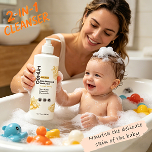 DEMUM MOQ 1000 pièces 360 ml Gel Douche et Shampoing 2-en-1 pour Bébé au Beurre de Karité et Calendula, Ingrédients Naturels Hydratants, Formule Végétale - Product Image 3