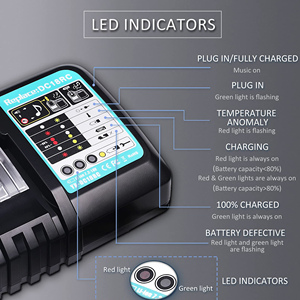 <span class=keywords><strong>DC18RC</strong></span> DC18RF 3A <span class=keywords><strong>chargeur</strong></span> de charge <span class=keywords><strong>rapide</strong></span> pour batterie d'outil électrique Li-ion Bl1860b Bl1830b Akku <span class=keywords><strong>chargeur</strong></span> 18v - Product Image 2