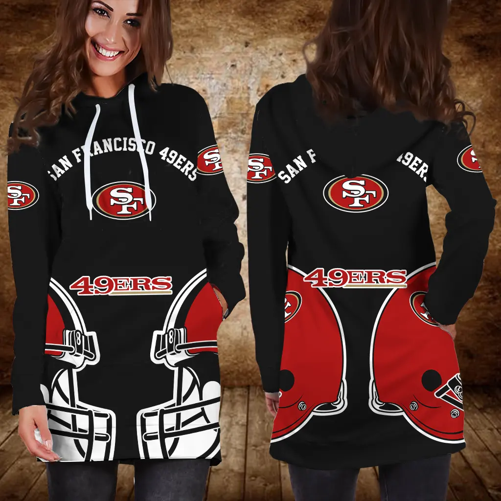 Camisa de design personalizada da equipe de nfl com capuz, vestido personalizado para mulher