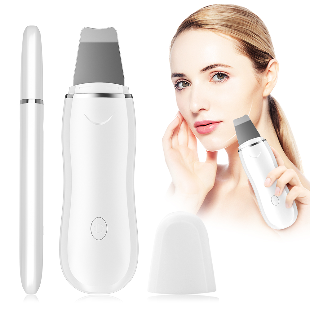 Vẻ Đẹp Không Dây Facial Ultrasonic Skin Scrubber, Face Cleansing Thiết Bị Sạc USB Siêu Âm