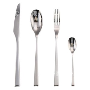 Shiny-Jh Stainless Steel Knife Fork Spoon Set 304 Mirror Polished Western <b>Dinnerware</b> 4-Piece Set - Product Image 4