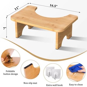 Wooden toilet <b>stool</b>, <b>bamboo</b> toilet seat, multi-functional toilet <b>stool</b>, adult toilet seat, toilet <b>stool</b> - Product Image 4