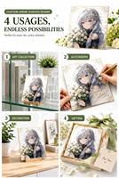Papan Seni Shikishi Anime Jepang Kustom dengan Bingkai Emas, Holografik Laser, Koleksi Tanda Tangan, Hadiah Merchandise
