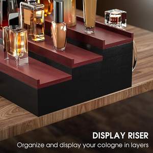 Organisateur de Cologne en Bois pour Hommes, Étagère de Présentation surélevée à 3 Niveaux avec Tiroir de Rangement pour l'Organisation des Parfums - Product Image 5