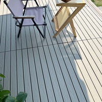 Sol de terrasse moderne en bois plastique gris pour extérieur Carreaux de sol composites en WPC pour jardin extérieur Sous-sol