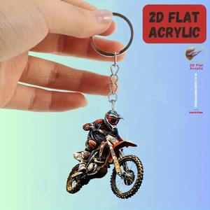 Llavero Minimalista para Motocicleta con Diseño Plano 2D - Cierre de Mosquetón Resistente para Regalos de Cumpleaños - Product Image 2